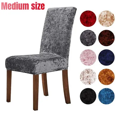 £3.55 • Buy Crushed Velvet Dining Chair Covers Wedding Stretch Seat Slipcover Banquet Decor