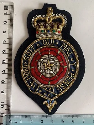 Royal Fusiliers Rose Honi Soit Qui Mal Y Pense Bullion Wire Embroidered Badge • £16