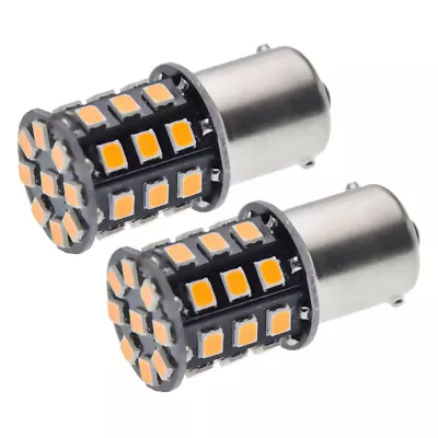 2Pcs P21W 1156 BA15S LED Car Bulb Amber Orange Turn Signal Light Globe 12V DC • $7.99