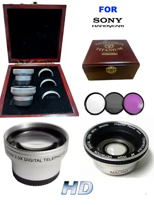 FISHEYE MACRO LENS + TELEPHOTO + FILTERS FOR Sony Handycam DCR-SR45 30MM THREAD • $49.94