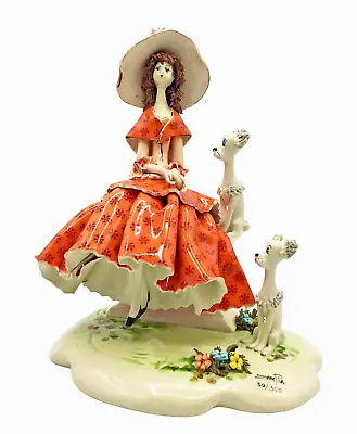 Sitting Lady W/ Dogs Figurine By Zampiva Lmtd. Edition 300 Pices Only Worldwide • $315