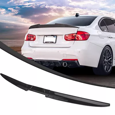 Glossy Black Adjustable PU Rear Trunk Spoiler Lip Roof Tail Wing For Car Sedan • $35.95