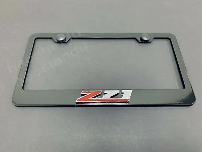 1x Z71 3D Emblem BLACK Stainless License Plate Frame RUST FREE + Screw Cap • $22.89