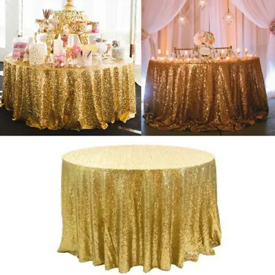 Glitter Round Tablecloth Party Elegant Round Table Cloth Cover Events Decor • $18.07