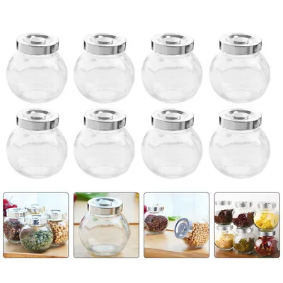 8 Pcs Glass Bottle Jar Mason Jars Airtight Glass Canisters Glass Storage • £27.05