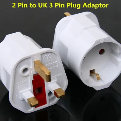 £3.55 • Buy EU Euro 2 Pin To UK 3 Pin Plug AC Universal Adapter Travel Converter European
