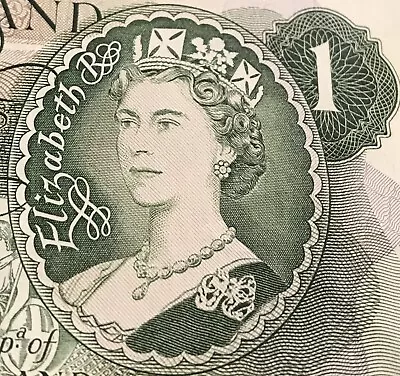 QUEEN ELIZABETH II 1960's-1970's BANK OF ENGLAND ONE POUND £1 NOTE CRISP  • £7.95