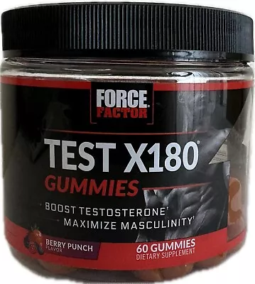 Force Factor Test X180 Berry Punch 60 Gummies EXP: 04/24 (Sealed) • $21.99