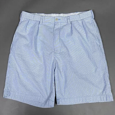 Ralph Lauren Shorts Mens 36 Blue Polo Golf Fairway Striped Seersucker Casual • $18.17