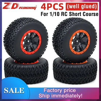 RC Car Rubber Tires 1/10 Short Course Truck Wheel For ARRMA 9125 Traxxas Slash • $31.10