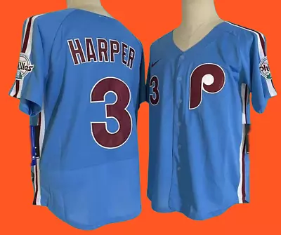 Men's Philadelphia Phillies - Bryce Harper #3 Blue Flex Base Jersey • $35.99