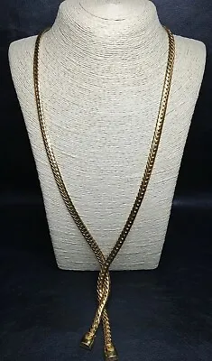 Vintage Signed MONET Y Drop Chain Necklace Gold Tone. 9794 • $25.99