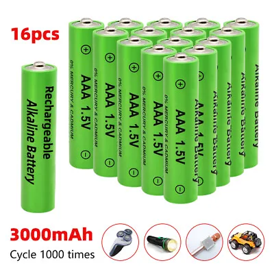 16Pcs 1.5V AA /AAA Alkaline Battery Rechargeable Battery 3000mAh • $6.99