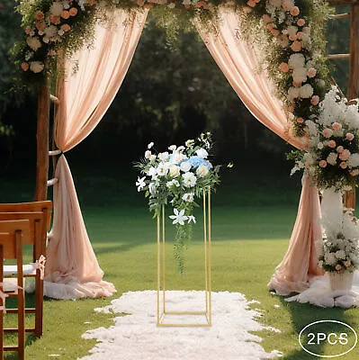 2Pc Flower Rack Vase Stand Prop Metal Art Geometric Column Wedding Party Decor  • $31.36