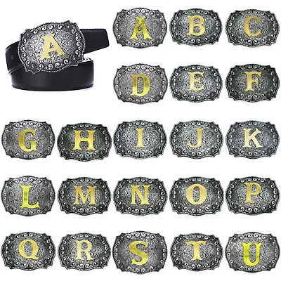 Western Initial Letters A To Z Cowboy Rodeo Large Belt Buckle For Men And Women • $12.99