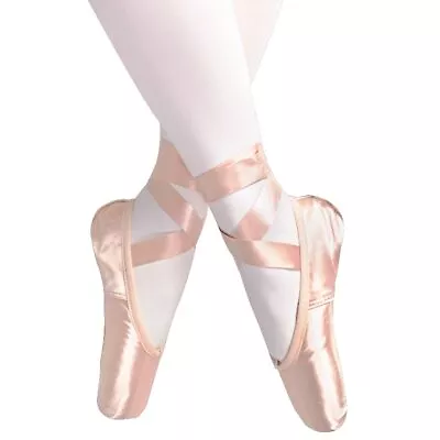 Adult Kids Ballet Pointe Dance Shoes Satin Women With Ribbons Silicone Toe Pad • $33.42