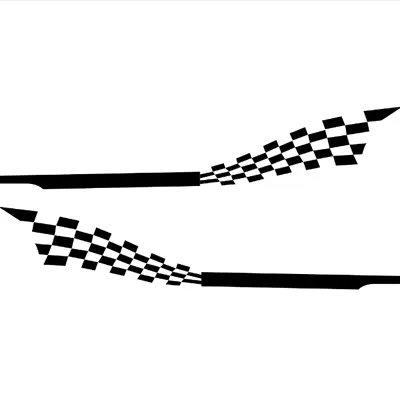 2Pcs Car Body Side Graphics Chequered Flag Racing Stripes Vinyl Decals Stickers • £13.92