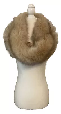 Covington Beige Faux Fur Satin Lined Infinity Fall & Winter Scarf Shoulder Cover • $40