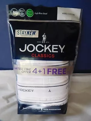 $29.97 • Buy Jockey Classic Briefs 5 Pack Full Rise 100% Cotton Underwear Y Front Fly White