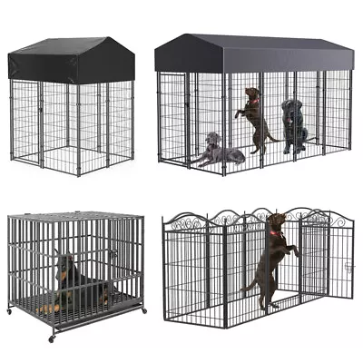 XXL HeavyDuty Dog Crate Dog Fence Playpen Strong Metal Pet Kennel Indoor Outdoor • $365.93