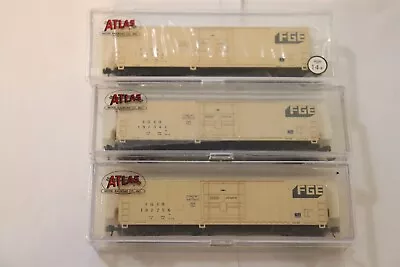 N Scale 3 Pc Lot Atlas Fruit Growers Express Box Car   F G E  • $58.76