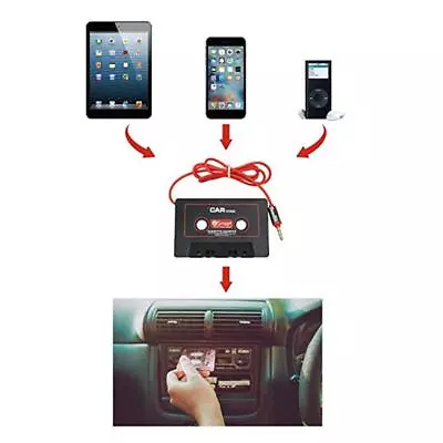 Black In-Car Cassette Tape Adapter Converter For Mp3/4 • £7.12