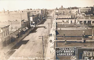 Mitchell South Dakota RPPC Main Street Aerial View Restaurant Postcard • $56.63