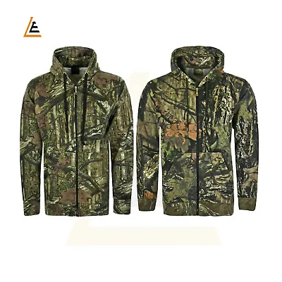 Mens Jungle Camouflage Fishing Hunting Fleece Zip Hoodie Jacket Plus Sizes S-5XL • £14.99