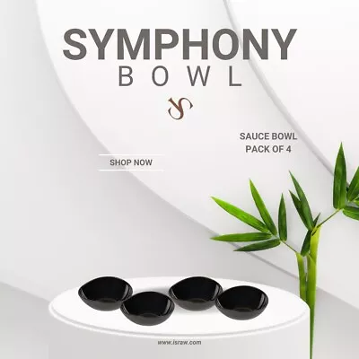 7cm Symphony Sauce Bowl - Pack Of 4 - Elegant Durable Melamine Black • £8.88