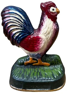 Vintage Rooster Cast Iron Small 5” Door Stay Stop Figurine • $19.99