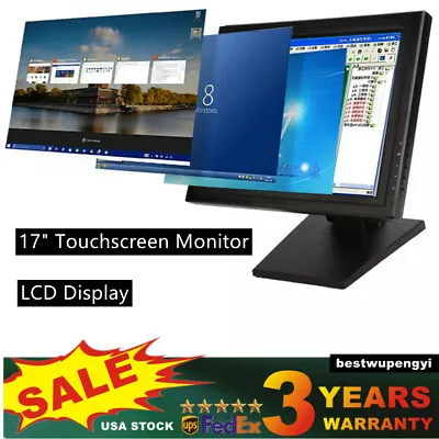 17'' 1280*1024 Portable LED Touch Screen VGA Monitor LCD Display Fit POS/PC • $122.88