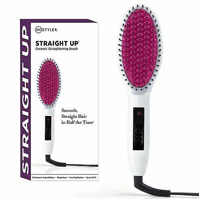 Instyler Straight Up Hair Straightener Brush Ceramic Heated Electric Straighten • £19.99