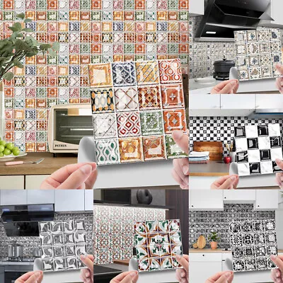 10Pcs Self Adhesive Tile Stickers Wall Sticker Home Kitchen Bathroom Decals • $3.94