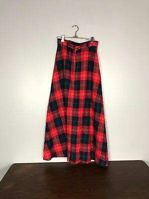 Vintage Madison ILGWU Plaid Floor Length Skirt 42  Long Size 14 Waist 26  • $27.49