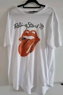 Rolling Stones - Plastered Tongue White Shirt XL Official Merch New. • $14