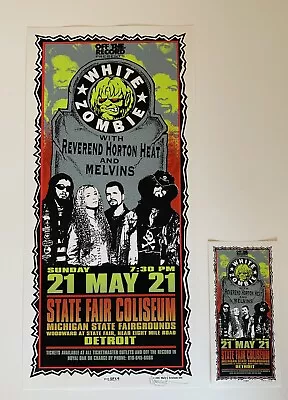 1995 White Zombie With Reverend Horton Heat And Melvins Poster Signed Arminski • $100