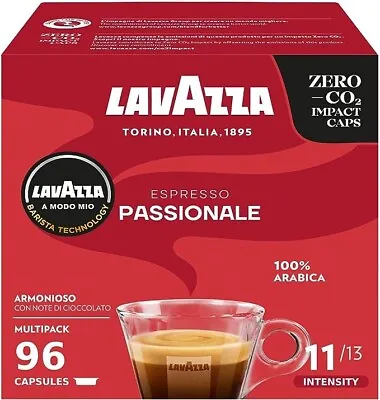 Lavazza A Modo Mio Passionale X 6 Boxes  (96 Coffee Capsules/pods) • $75