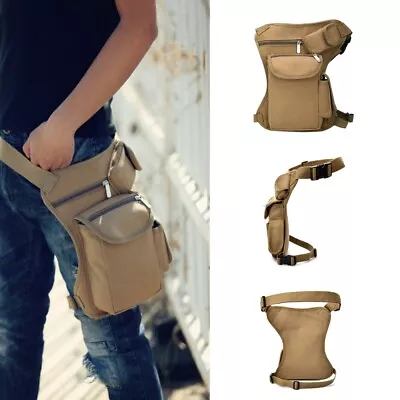 Men's Motorcycle Waist Drop Leg Bag Hip Belt Fanny Pack Tactical Thigh Pouch • $7.89