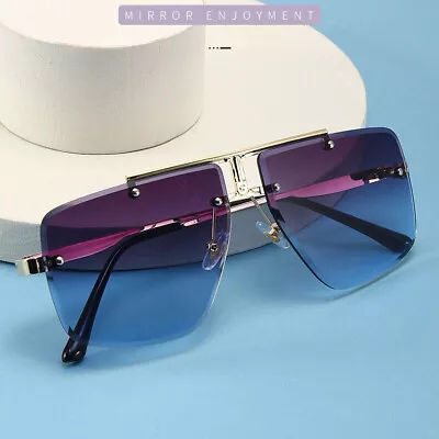 $19.21 • Buy AU Frameless Men's Sunglasses Gradual Personality Round Face Slim Sunglasses