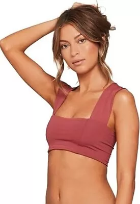 NWT L*SPACE Parker Bikini Top Only Currant Maroon Size Small • $25