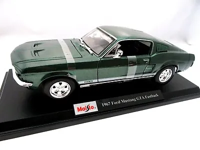 1967 Ford Mustang  GTA Fastback ~ Green ~ 1:18 Metal Die Cast Car ~ Maisto • $42.17