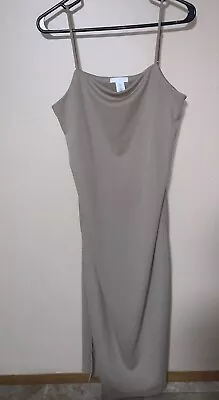 H&M Slip Dress Maxi Length Size S | Taupe Tan Color Sexy Dress • $25