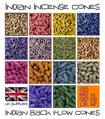 £4.95 • Buy 50 Indian Incense Cones Or 25 Indian Back Flow Cones *Choose Your Fragrance* UK