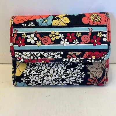 Vera Bradley Happy Snails Wallet Tri-Fold Change Coin Floral Mixed Colors • $13.99