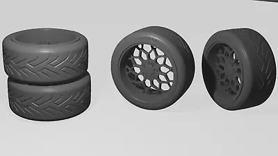 1/24 BBS Wheels Tires & Brake Discs For Diorama Or Diecast UNPAINTED • £8