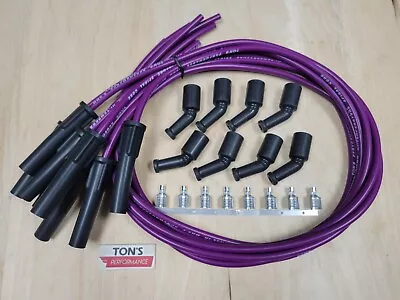 Ton's Purple 8mm Spark Plug Wires Universal GM LS LT Coil LSX LS1 LS2 LS3 LQ9 • $75.99