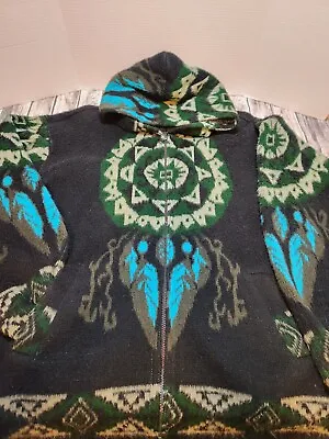 Men's Artesanias  Tuntaquimba Dreamcatcher Wool Blend Hooded Jacket Sz XL • $20