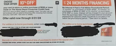 Home Depot 10% Off Coupon Using HD Credit Card - Expires On 03/31/2024 • $15