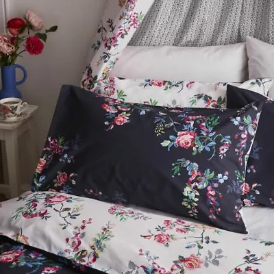 SALE - 1 Pair Of Cath Kidston RIBBON ROSES Floral 100% Cotton Pillowcases • £13.99