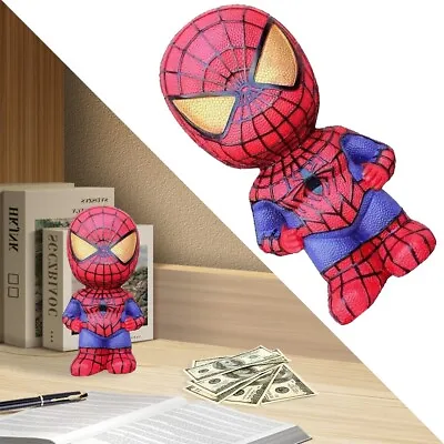 Superhero Spiderman Saving Pot Piggy Bank Kids Coin Money Cartoon Boxes Gifts • £7.99